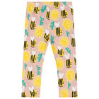 Younger Girls Pink Bee's & Floral Leggings, 1, hi-res